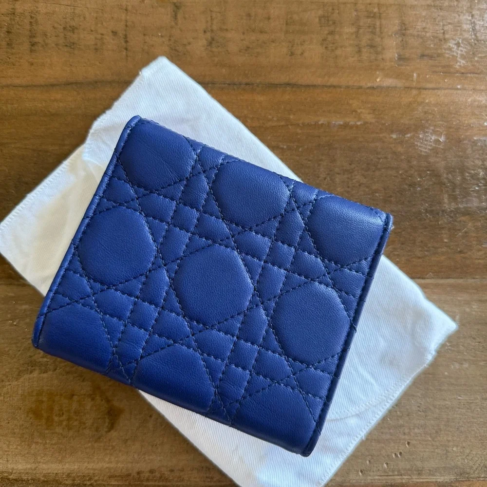 Dior Lambskin Blue Wallet